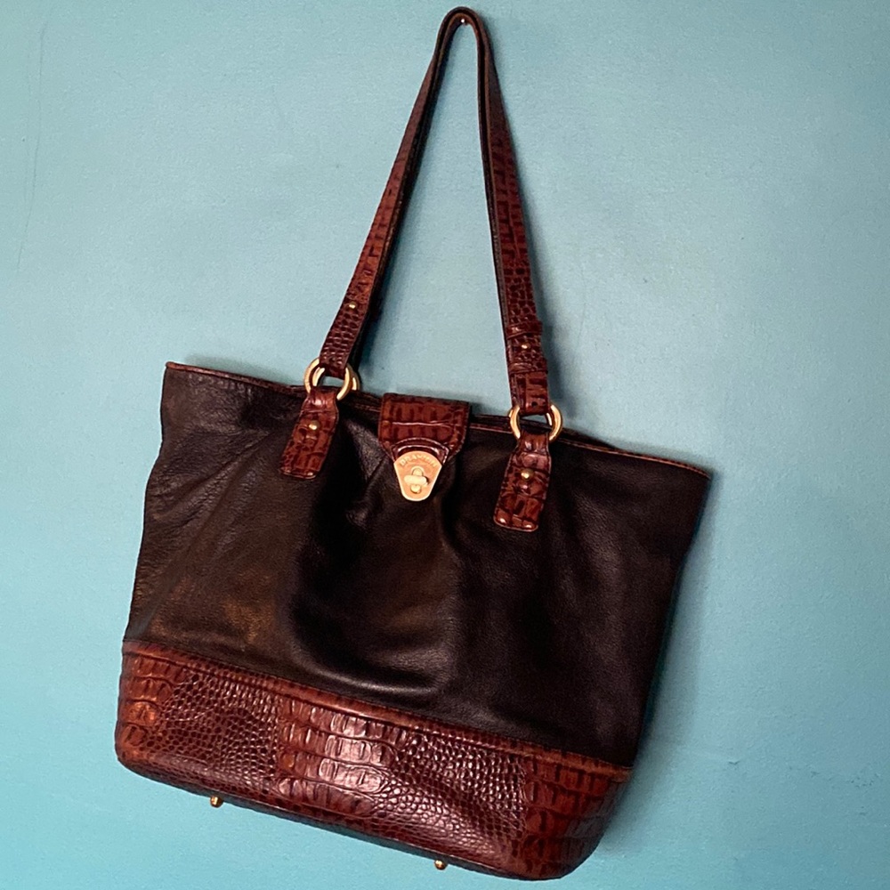 Brahmin Tuscan Black And Brown Large Bag